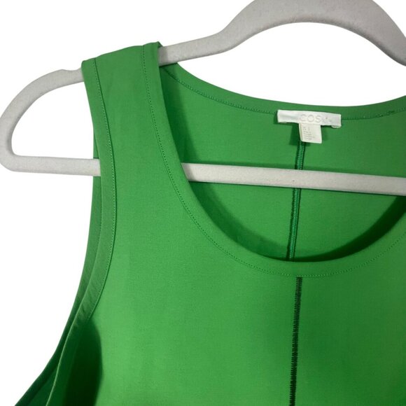 COS A-Line Green Sleeveless Swing Midi Dress Size Small Cotton Blend Sporty - Picture 4 of 12